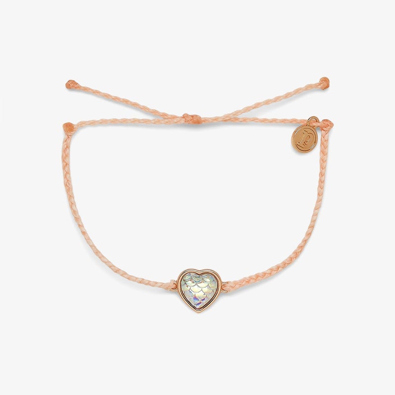 Mermaid Heart Rose Gold Bracelet-Blush