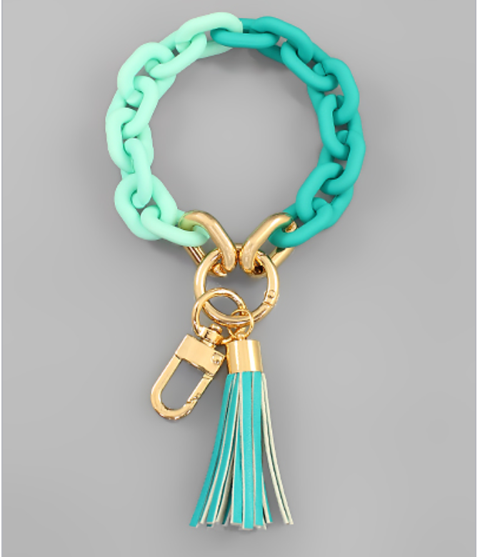 Color Chain & Tassel Keychain Bracelet