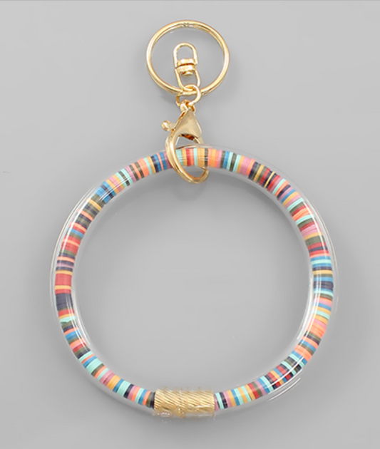 Rubber Bead Silicone Key Ring Bracelet