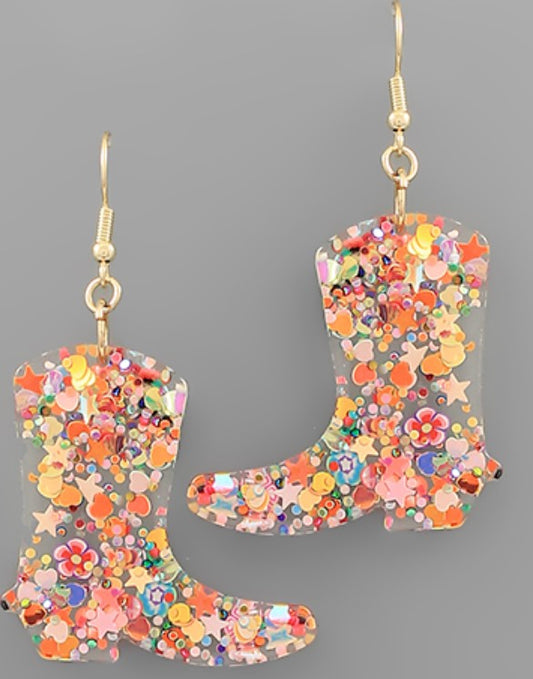 Glazed Cowboy Boots Earrings