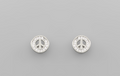 Cubic Zirconia Peace Sign Earrings