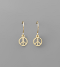 Brass Peace Sign Earrings