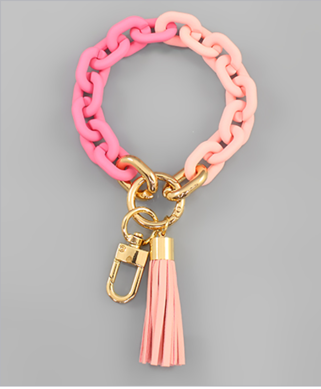 Color Chain & Tassel Keychain Bracelet
