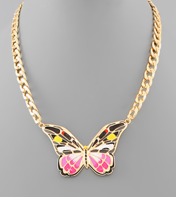 Butterfly Epoxy Necklace