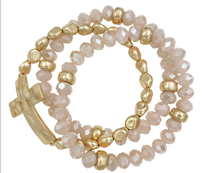 Multi Beads Cross Bracelet
