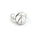 Silver Peace Sign Adjustable Ring