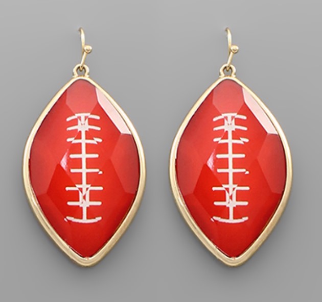 Epoxy Football Dangle Earrings