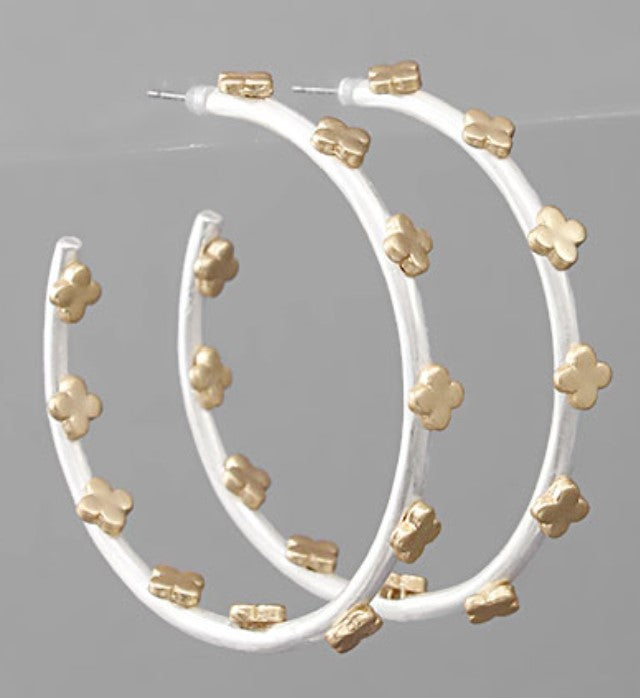 Clover Deco Circle Hoops