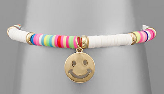 Smiley Face & Rubber Bead Bracelet