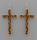 Calf Hair Cross Earrings