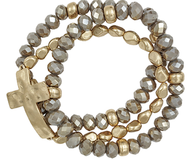 Multi Beads Cross Bracelet