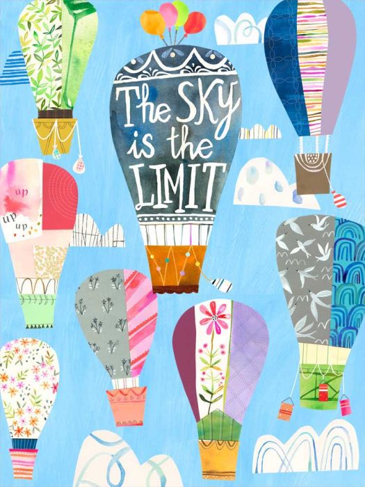 The Sky Is The Limit Balloons Poster Decal