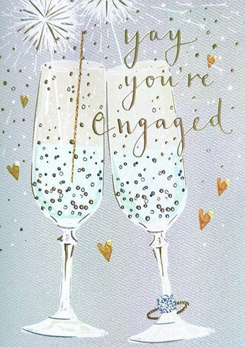 Champagne Engagement Card