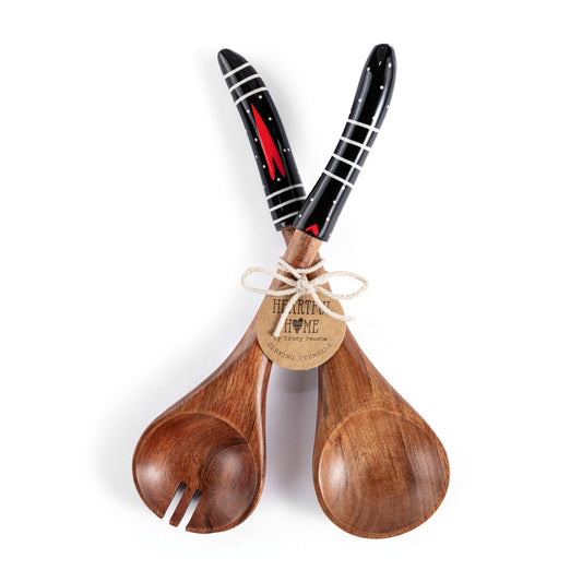 Black & White Heart Serving Utensils