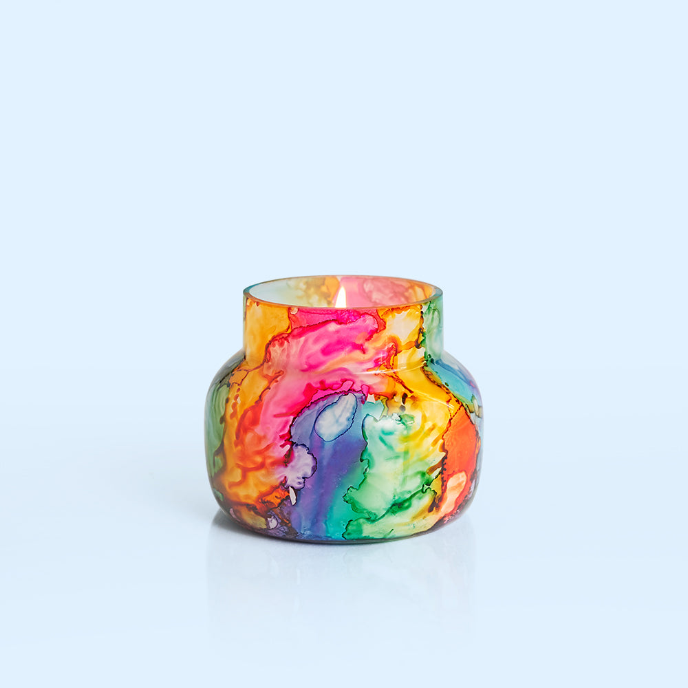 Capri Blue Volcano Rainbow Watercolor Petite Jar