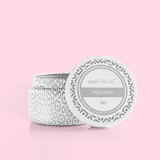 Capri Blue Volcano White Printed Travel Tin