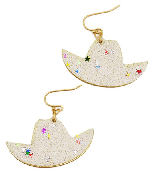 Glitter Cowboy Hat Earrings