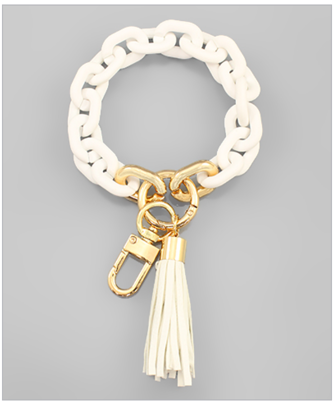 Color Chain & Tassel Keychain Bracelet