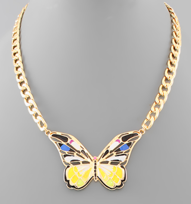 Butterfly Epoxy Necklace