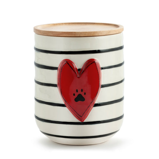 Paw Print Heart Canister, Large